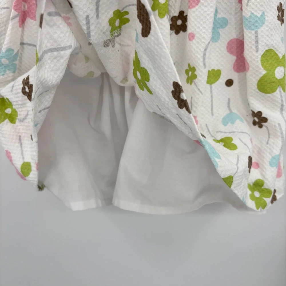 Sarah Louise Floral Dress Kids 2Y White Hand Embroidered Seersucker Easter Bows